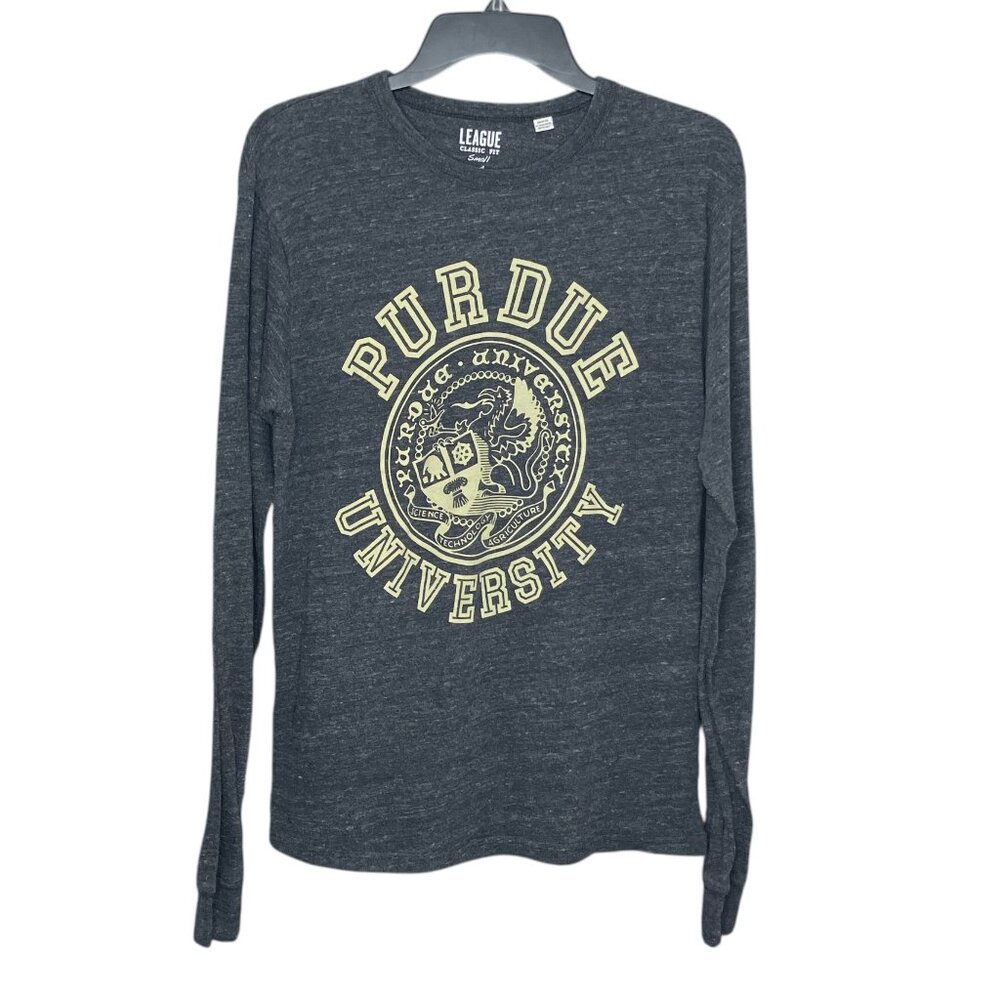 League Collegiate Wear Men's Small Purdue University Crest Seal Long‎ Sleeve Tee